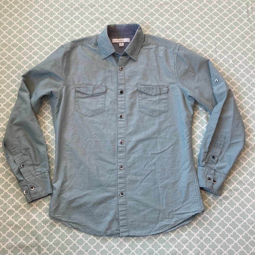 PD&C Lightwash Green Button Down Shirt S